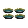 Palmer Bord Diep Lotus 21 Cm Turquoise Zwart Stoneware 4 Stuk(s)