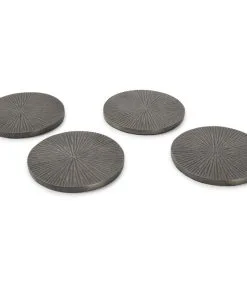 Salt & Pepper Glasonderzetter 10cm Geribbeld Zwart Charm - Set/4 -Meubilair Geschäft 4e60f956e2554e5c86a79ea6006a69b3