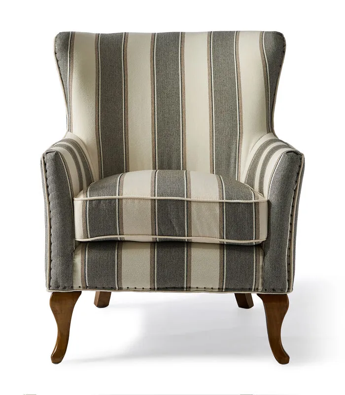 Rivièra Maison Cavendish Armchair Grey Stripe 3 Rivièra Maison Cavendish Armchair Grey Stripe