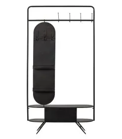 WOOOD Rink Kapstok Met Spiegel - Metaal - Zwart - 188x99x34 9 WOOOD Rink Kapstok Met Spiegel - Metaal - Zwart - 188x99x34 -Meubilair Geschäft 503ec1663a224e1ba077023126886d14