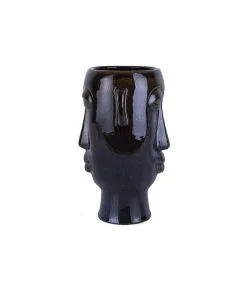 PRESENT TIME Plantenpot Mask - Glazuur Donker Bruin - Lang - 17,2x16,2x27,2cm -Meubilair Geschäft 51e30b9f8985455dab2470f6ca853e96