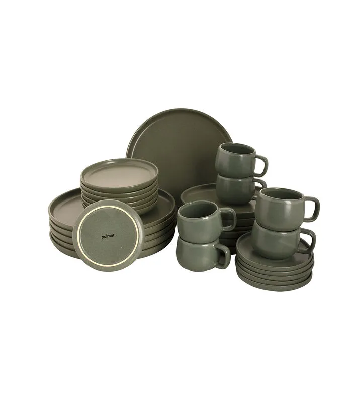 Palmer Serviesset Sandy Loam Stoneware 6-persoons 30-delig Groen 3 Palmer Serviesset Sandy Loam Stoneware 6-persoons 30-delig Groen
