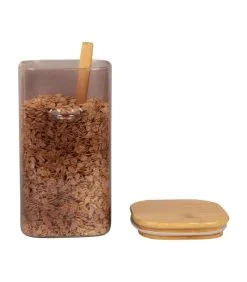 PRESENT TIME Voorraadpot Square - Bruin - 10x12x19 Cm -Meubilair Geschäft 5574167cdfce4cf7a3aab3f89980ce47