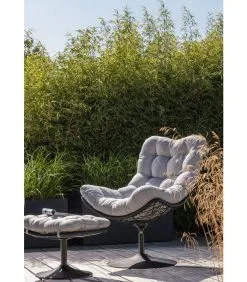 WOOOD Vive Draaifauteuil - Rattan - Naturel/Zwart - 100x82x105 -Meubilair Geschäft 55b9c423deab48cb9c68d1ee0f7eab72