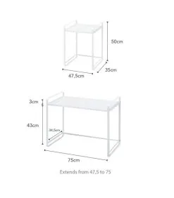 Yamazaki Extendable Kitchen Counter Organizer - Tower - White -Meubilair Geschäft 57d27cb7e3aa41a8a08ae5a8092ef269
