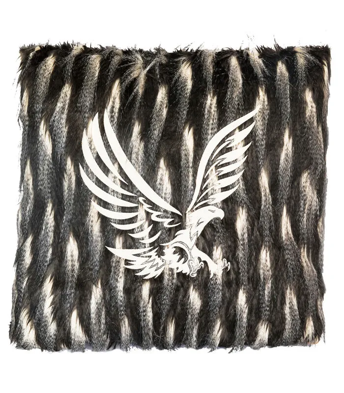 MX HOME Kussen In Zwarte Imitatiebont Geborduurd 3 MX HOME Kussen In Zwarte Imitatiebont Geborduurd