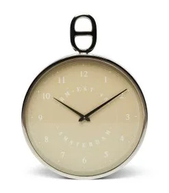 Rivièra Maison Wandklok, Keukenklok, Kompas Model Met Cijfers - Emily - Beige/ Zilver