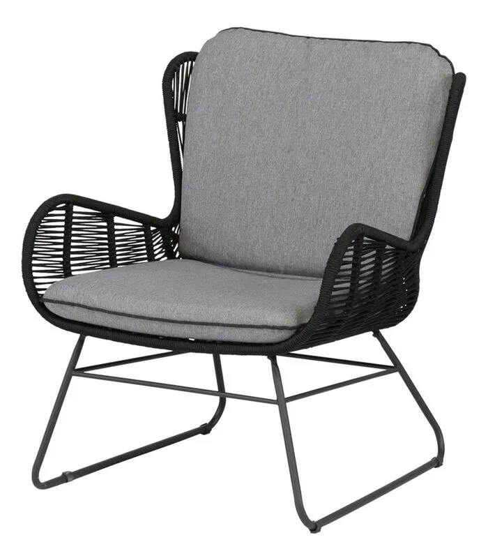 Exotan Loungestoel Outdoor Grace - Staal/Touw - Antraciet - Set Van 2 6 Exotan Loungestoel Outdoor Grace - Staal/Touw - Antraciet - Set Van 2 - Image 4