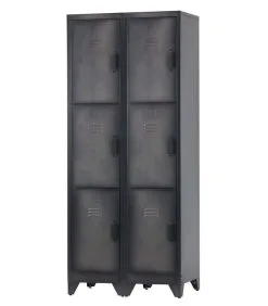 WOOOD Cas Lockerkast 3-Deurs - Metaal - Zwart - Set Van 2 -Meubilair Geschäft 5afba9495be543e89444afdce9de98b8