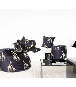 MX HOME Kussens Met Goud Geborduurde Giraffen -Meubilair Geschäft 5b088c026807440d8451f87dd275f4df