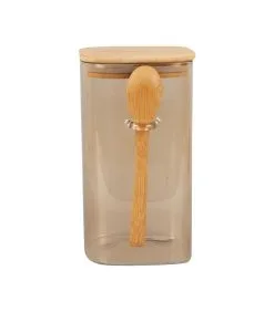 PRESENT TIME Voorraadpot Square - Zandbruin - 10x12x19 Cm