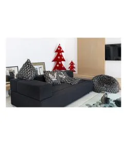 MX HOME Kussen Pyramide In Zwarte Imitatiebont -Meubilair Geschäft 5cb7b452fcb24f4981bc8b35e3992620