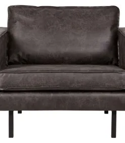 BePureHome Rodeo Fauteuil - Recycle Leer - Zwart - 85x105x86