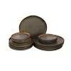 Palmer Bordenset David Mucky Stoneware 18-delig Bruin Groen