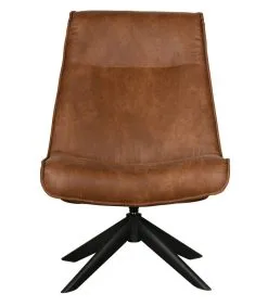 WOOOD Draaifauteuil Skyler - Kunstleer - Cognac - 94x67x85