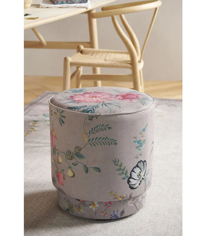 Pip Studio Poef Fleur Grandeur Medium - Khaki - 45x40x40 4 Pip Studio Poef Fleur Grandeur Medium - Khaki - 45x40x40 - Image 2