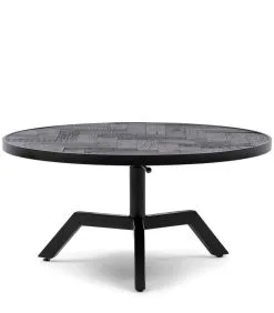 Rivièra Maison Salontafel Rond Verstelbaar 80 Cm - Kirkwood Table - Zwart