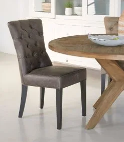 Rivièra Maison Eetkamerstoel Zonder Armleuning - Balmoral Dining Chair - Donkerbruin -Meubilair Geschäft 62f418b0de1148e49775625456707901