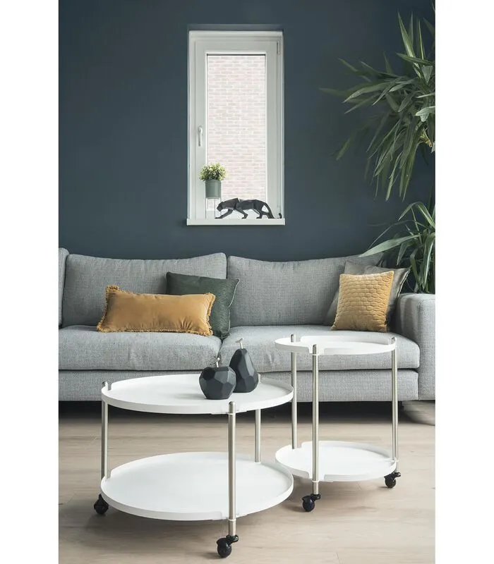 Leitmotiv Salontafel Thrill - Staal Nikkel Wit - 60x40cm 4 Leitmotiv Salontafel Thrill - Staal Nikkel Wit - 60x40cm - Image 2