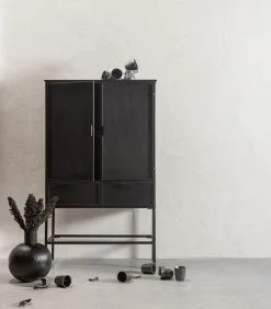 BePureHome Wish 2 Deurs Kast - Metaal - Zwart - 151x87x36 -Meubilair Geschäft 63d5b61e8c194681878cf502f210e200