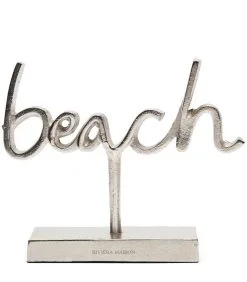 Rivièra Maison Beeld Met Tekst Op Voet, Deco - Beach Statue - Zilver