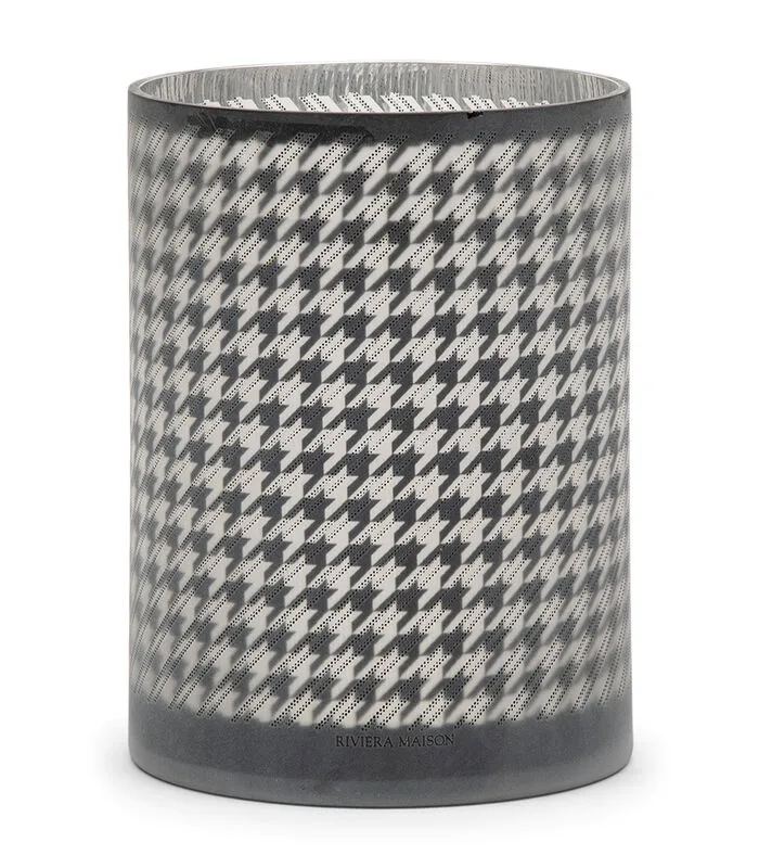 Rivièra Maison Windlichten Voor Binnen - Pied-de-Poule Hurricane - Lantaarn - 24cm X 18cm 3 Rivièra Maison Windlichten Voor Binnen - Pied-de-Poule Hurricane - Lantaarn - 24cm X 18cm