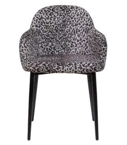 WOOOD Noortje Eetkamerstoel - Polyester - Panterprint - Set Van 2 -Meubilair Geschäft 657e9490395e408398e809cdb6be458f