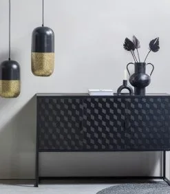 WOOOD Exclusive Exclusive Vere Vaas - Metaal - Zwart - 28x24x20 -Meubilair Geschäft 65b7a87104b44c9398d1021b331ec715