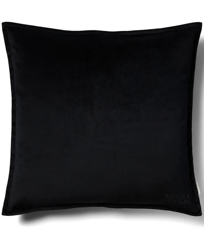 Rivièra Maison Kussensloop RM Velvet Zwart - 60x60 Cm 3 Rivièra Maison Kussensloop RM Velvet Zwart - 60x60 Cm