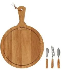 Boska Kaasset Rond Friends - Kaasplank Met Kaasmesjes - Bruin - 29.5 Cm