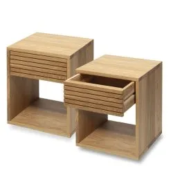 WOODEK 2 X Nachtkastje EMMA In Eikenhout