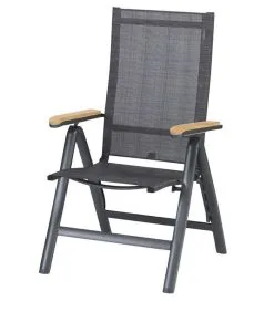 Exotan Verstelbare Tuinstoel - Teak - Antraciet - 106x63x63