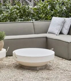 Rivièra Maison Bijzettafel Buiten - Jimbaran Coffee Table Dia 80 - Beige/wit Zand -Meubilair Geschäft 69dfb52e5b6543c191d5505adf993c37