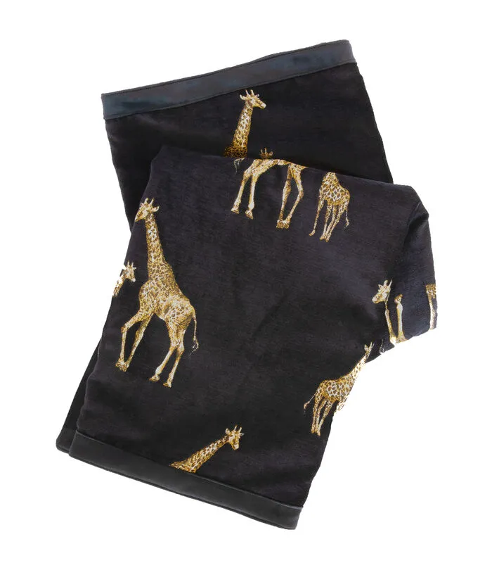 MX HOME Plaid Met Goud Geborduurde Giraffen 3 MX HOME Plaid Met Goud Geborduurde Giraffen