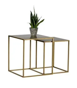 WOOOD Ziva Bijzettafels - Metaal - Antique Brass - Set Van 2 -Meubilair Geschäft 6c1883d32e5c445c8aa42f6876167286