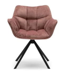 Rivièra Maison Eetkamerstoel Met Armleuning - Carnaby Dining Armchair - Velvet - Roze