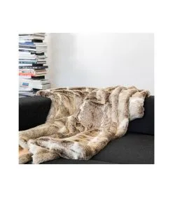 MX HOME Plaid In Bruine Imitatiebont Geborduurd -Meubilair Geschäft 6e0514e06ca442898cd4fc5ecf717c96