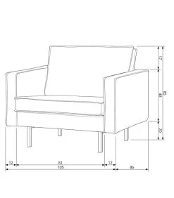 BePureHome Fauteuil Rodeo - Velvet - Khaki - 85x105x86 -Meubilair Geschäft 6eabab5838824106af82135efa02ba55
