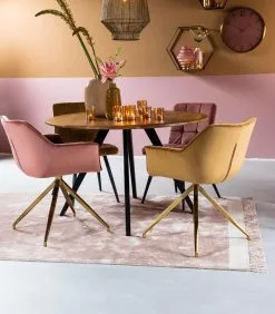 Light & Living Eettafel Mimoso - Hout/Zwart - Ø140cm -Meubilair Geschäft 6f1b8768798e494b8e8c026db9184d8f