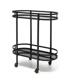 Salt & Pepper Serveerwagen 71x32xH79cm 2 Lagen Zwart Bar