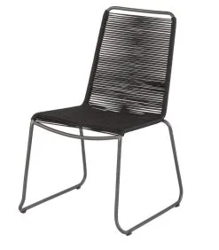 Exotan Tuinstoel Slimm - Metaal - Zwart - 88x62x52