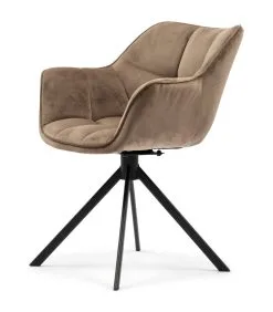 Rivièra Maison Eetkamerstoel Draaibaar Carnaby Dining Armchair - Polyester - Goud -Meubilair Geschäft 7061ef8788584cf680adbe00c3c32264