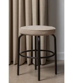 WOOOD Exclusive Exclusive Tris Kruk - Leer - Zwart/ Zand - 45x38x38 -Meubilair Geschäft 714b03783438410db78eef064f152b06