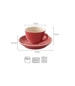Palmer Cappuccinokop En Schotel Colors 18 Cl 14 Cm Rood Porselein 6 Stuk(s) -Meubilair Geschäft 7288d6e85a7743a8a5a9e37b852d581b