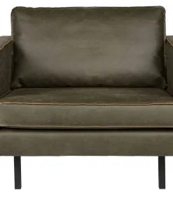 BePureHome Rodeo Fauteuil - Recycle Leer - Army - 85x105x86