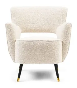 Rivièra Maison Riviera Maison Fauteuil Met Armleuning - Laurel Armchair - Bouclé Stof - Wit
