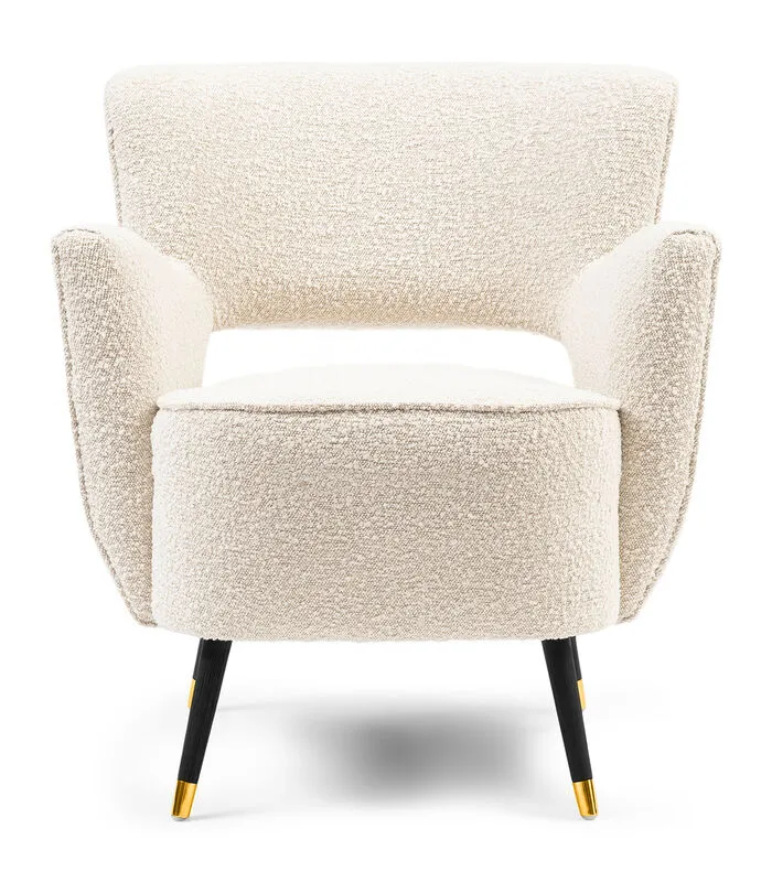 Rivièra Maison Riviera Maison Fauteuil Met Armleuning - Laurel Armchair - Bouclé Stof - Wit 3 Rivièra Maison Riviera Maison Fauteuil Met Armleuning - Laurel Armchair - Bouclé Stof - Wit