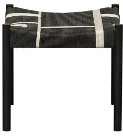 WOOOD Exclusive Exclusive Kruk Jessy - Mangohout/Koord - Zwart/Wit - 44x47x40 -Meubilair Geschäft 76030ac42ce34743a31bf1ab1ca6bf4a