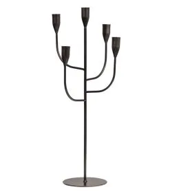 WOOOD Exclusive Kent Kandelaar - Metaal - Zwart - 57x26x26