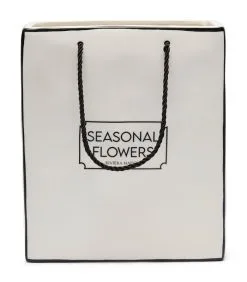 Rivièra Maison Vaas Keramiek, Bloemenvaas In Vorm Van Tas - Seasonal Flowers - Wit